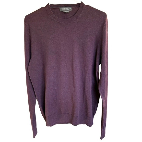 The Mens Store Bloomingdales Mens 100% Merino Wool Sweater Sz M WPL10167 Purple - Picture 1 of 4